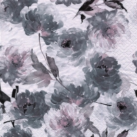 Servietten 33x33 cm - Summer Roses anthrazit