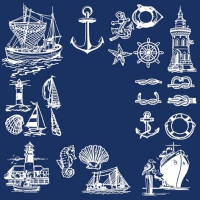 Servietten 33x33 cm - Marittimo White