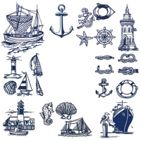 Servietten 33x33 cm - Marittimo Blue