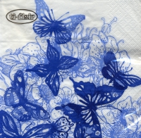 Servietten 33x33 cm - Amazing Butterflies blue