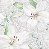 Servietten 33x33 cm - White Lily with Ribbon Servietten 33x33 cm - White Lily with Ribbon