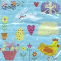 Servietten 33x33 cm - Collage de Pascua