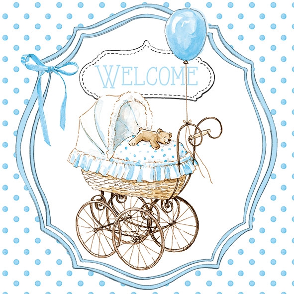 Servietten 33x33 cm - Welcome Blue