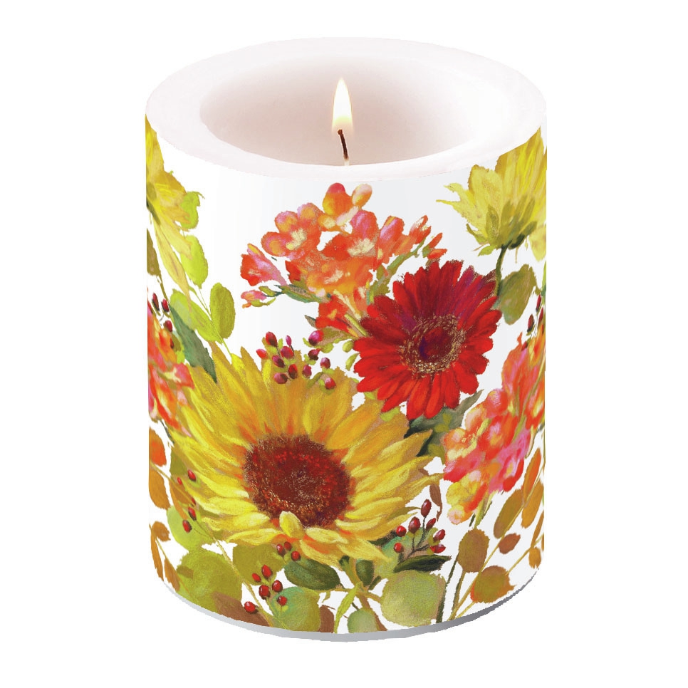 Dekorkerze - Sunny Flowers Cream