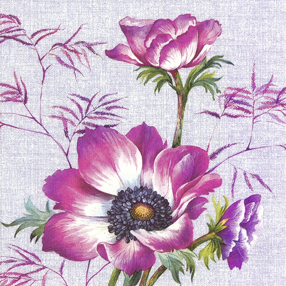 20 Napkins Purple Violet as Table Decoration with Flowers for Spring and Summer 33 x 33 cm
