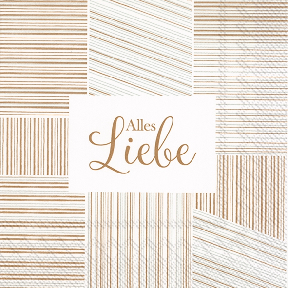 Servietten 33x33 cm - ALLES LIEBE copper