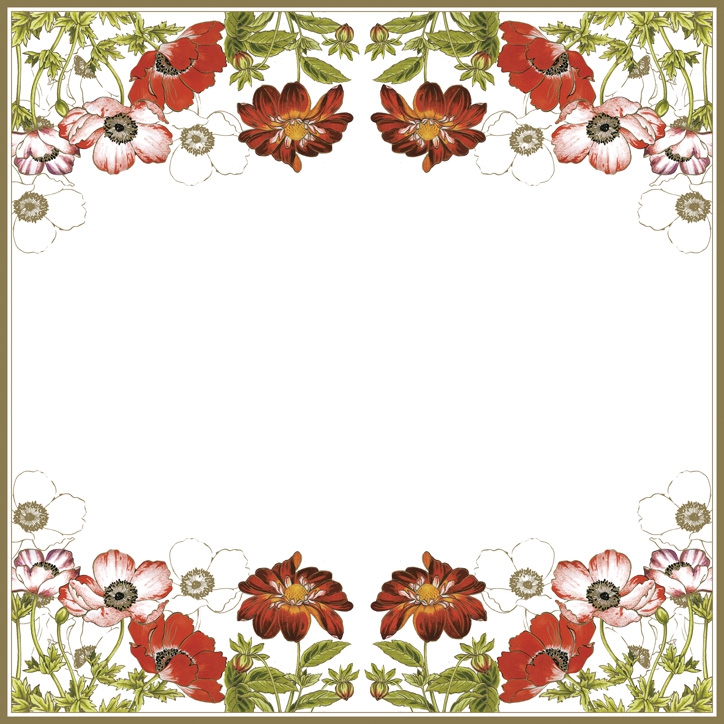 Servietten 33x33 cm - Anemones with Georginia, Blumen, Wald, Wiesen Servietten 33x33 cm - Anemones with Georginia