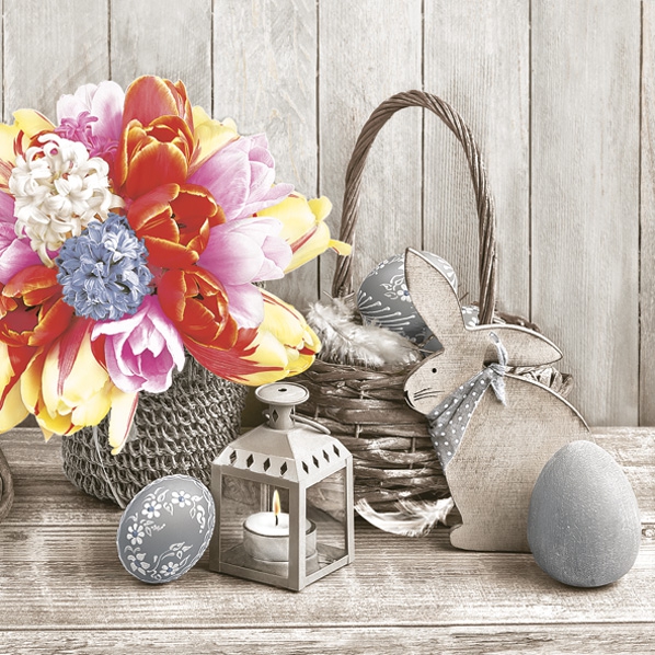 Servietten 33x33 cm - Natural Easter Composition