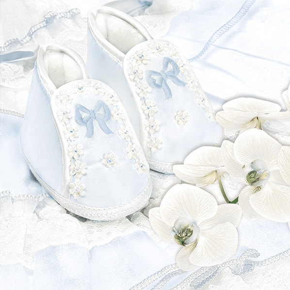 Servietten 33x33 cm - Christening Shoes Blue