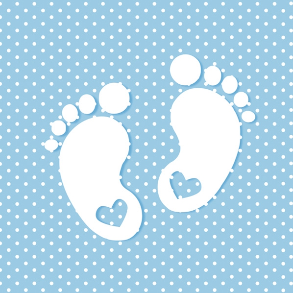 Servietten 33x33 cm - Little Feet Blue