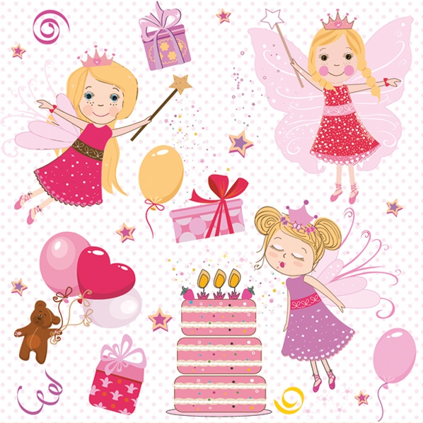 Servietten 33x33 cm - Birthday Fairies