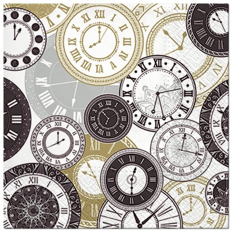 Servietten 33x33 cm - Twelve o`clock