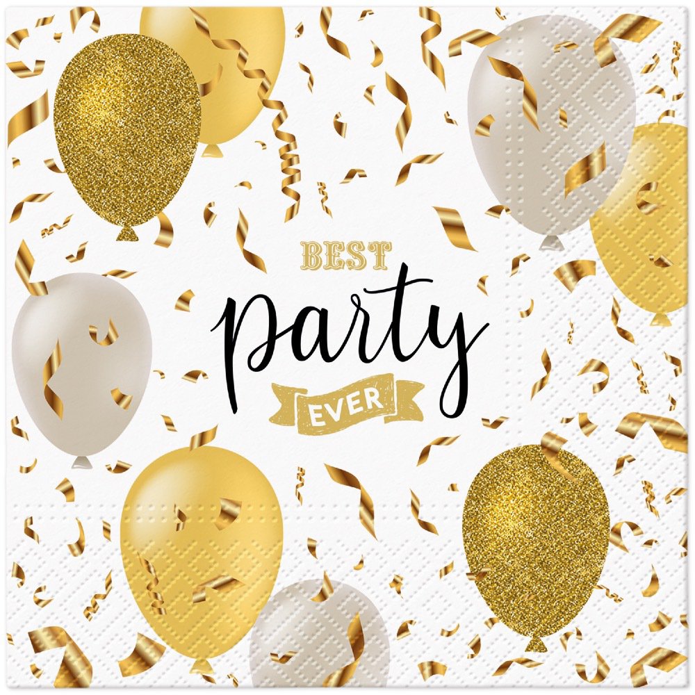 Servietten 33x33 cm - Elegant Balloons