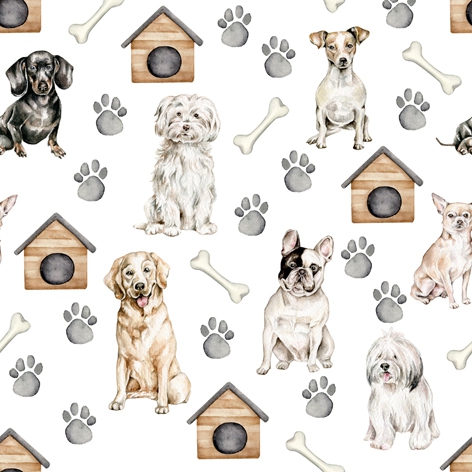 Servietten 33x33 cm - Pet Dogs, Hunde, Knochen, Hundehütte, Tiere Servietten 33x33 cm - Pet Dogs